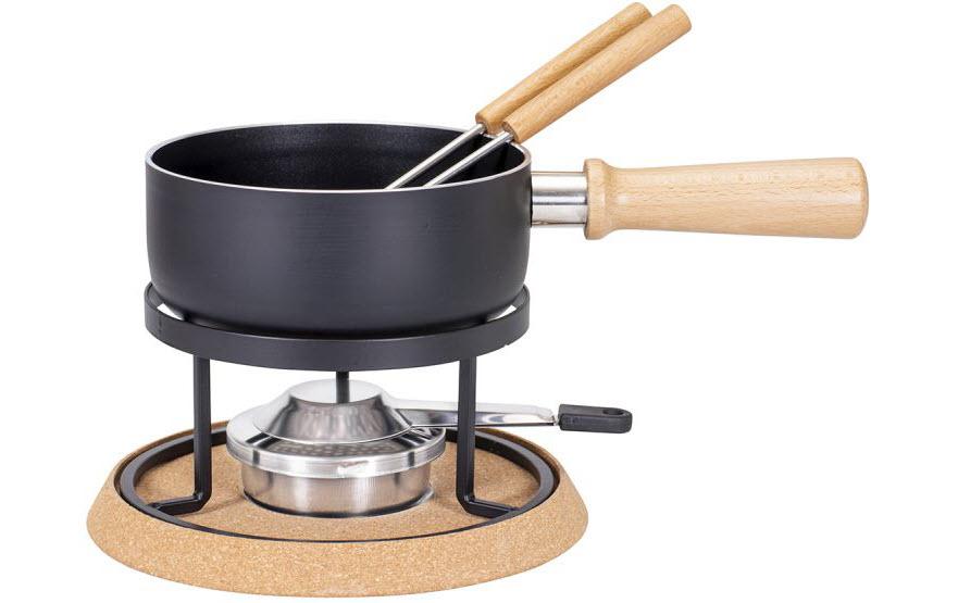 Kadastar Käsefondue-Set Bernina 5 Teile, Schwarz Kadastar Käsefondue-Set Bernina 5 Teile, Schwarz