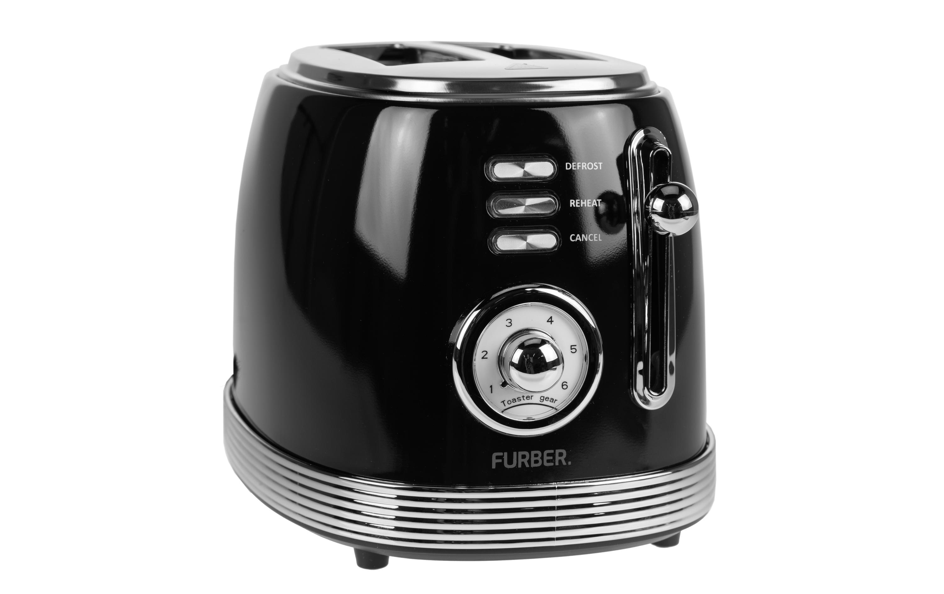 FURBER Toaster Brando Schwarz glanz