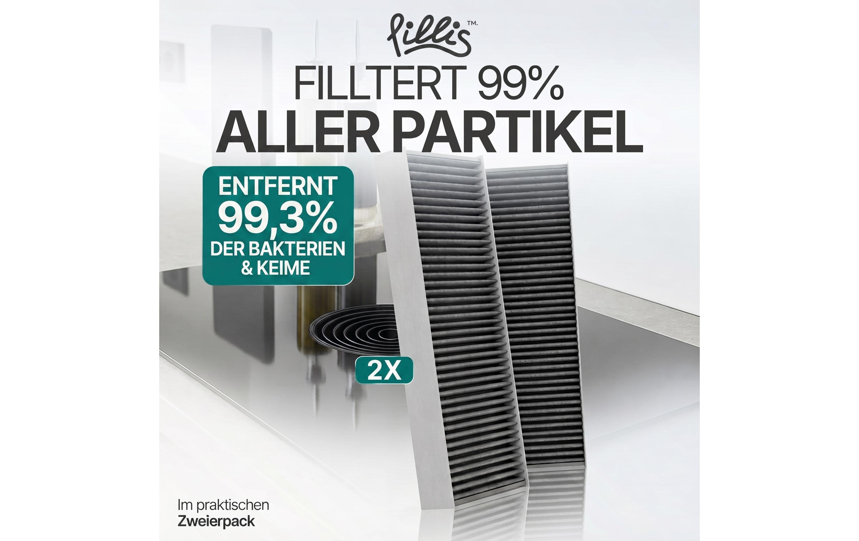 Pillis Aktivkohlefilter-Set Bora Basic 2 Stück