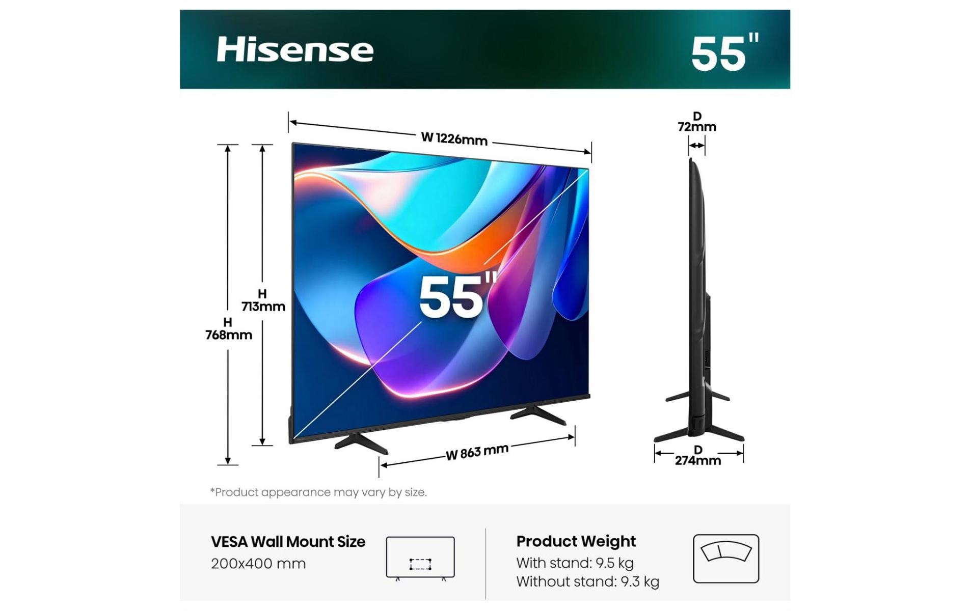Hisense TV 55A6S 55, 3840 x 2160 (Ultra HD 4K), LED-LCD