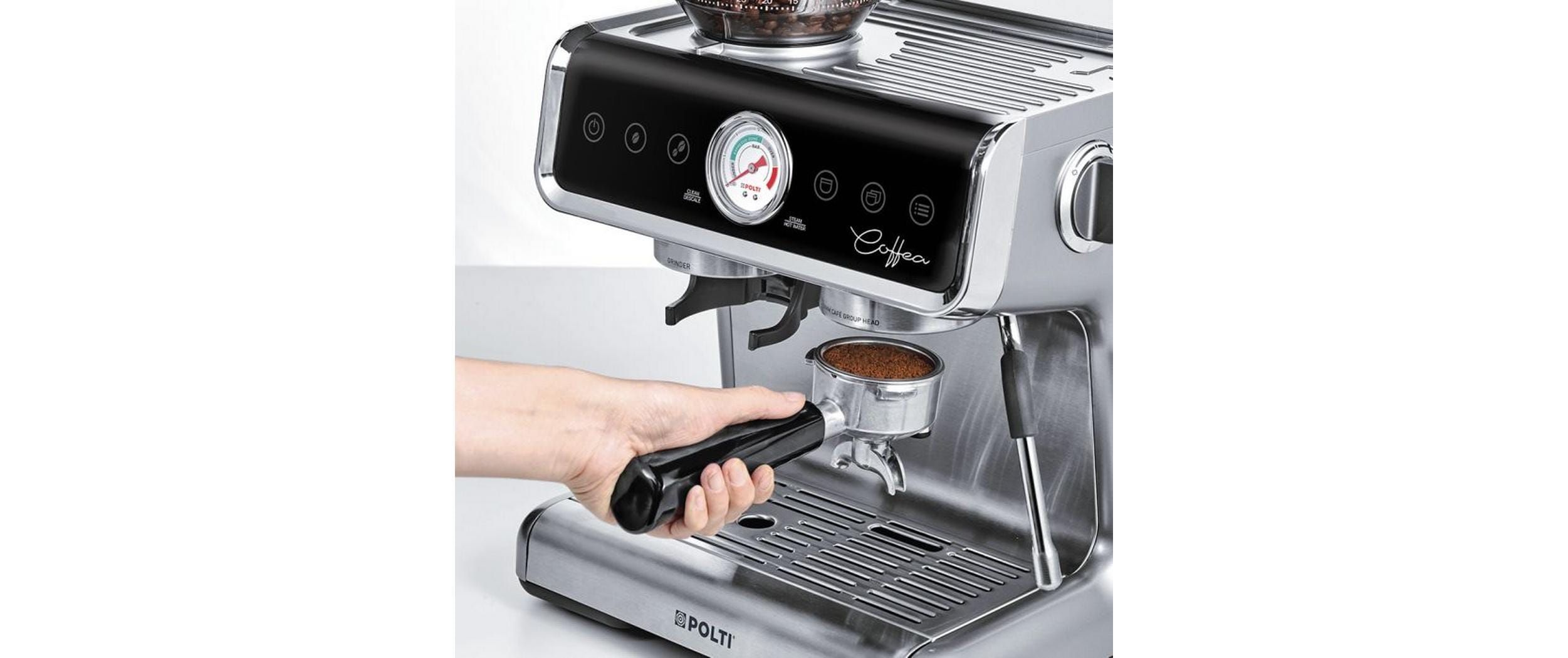Polti Siebträgermaschine Coffea G50S Silber