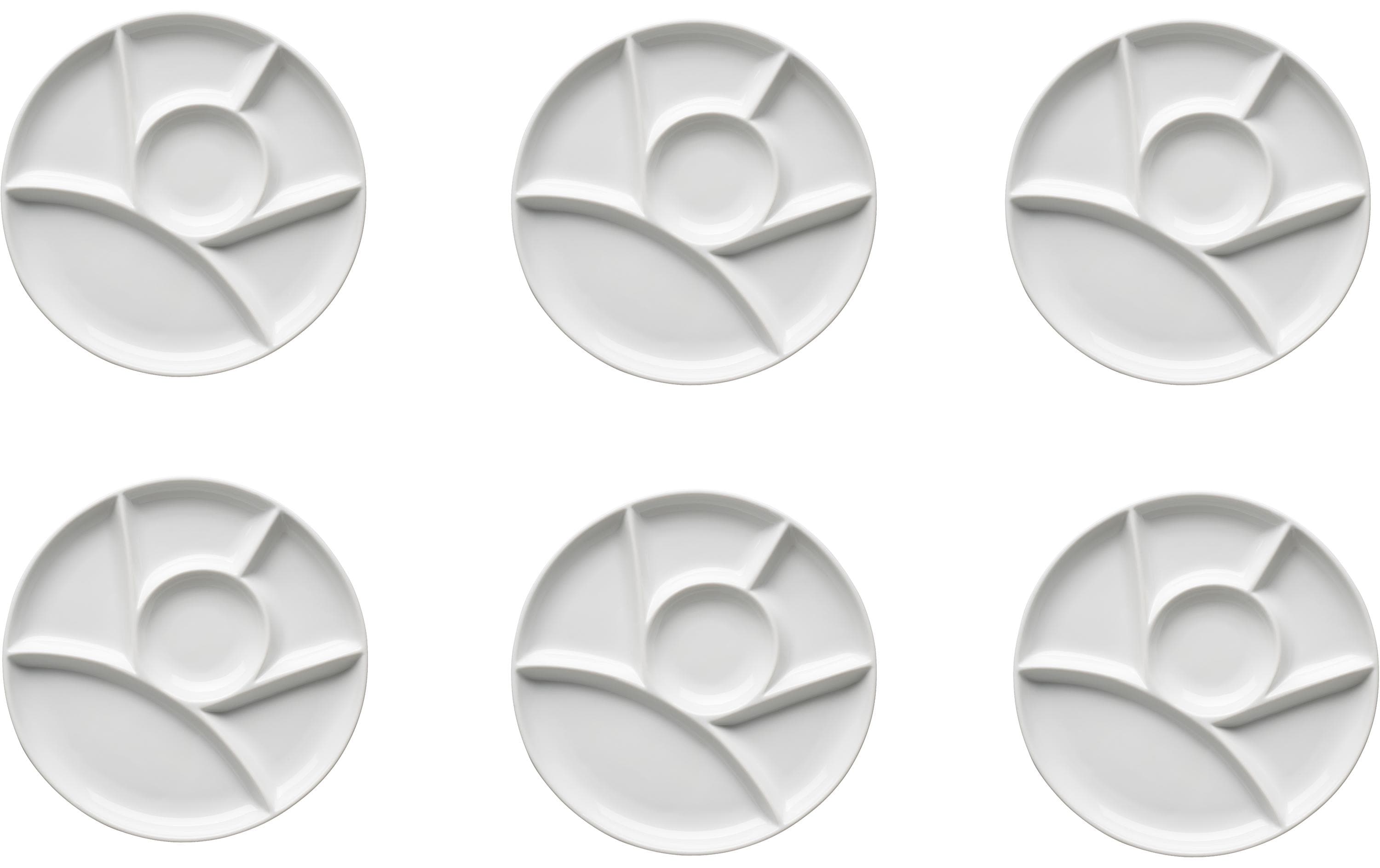 Mäser Fondue-Teller rund 22 cm, 6 Stück, Weiss