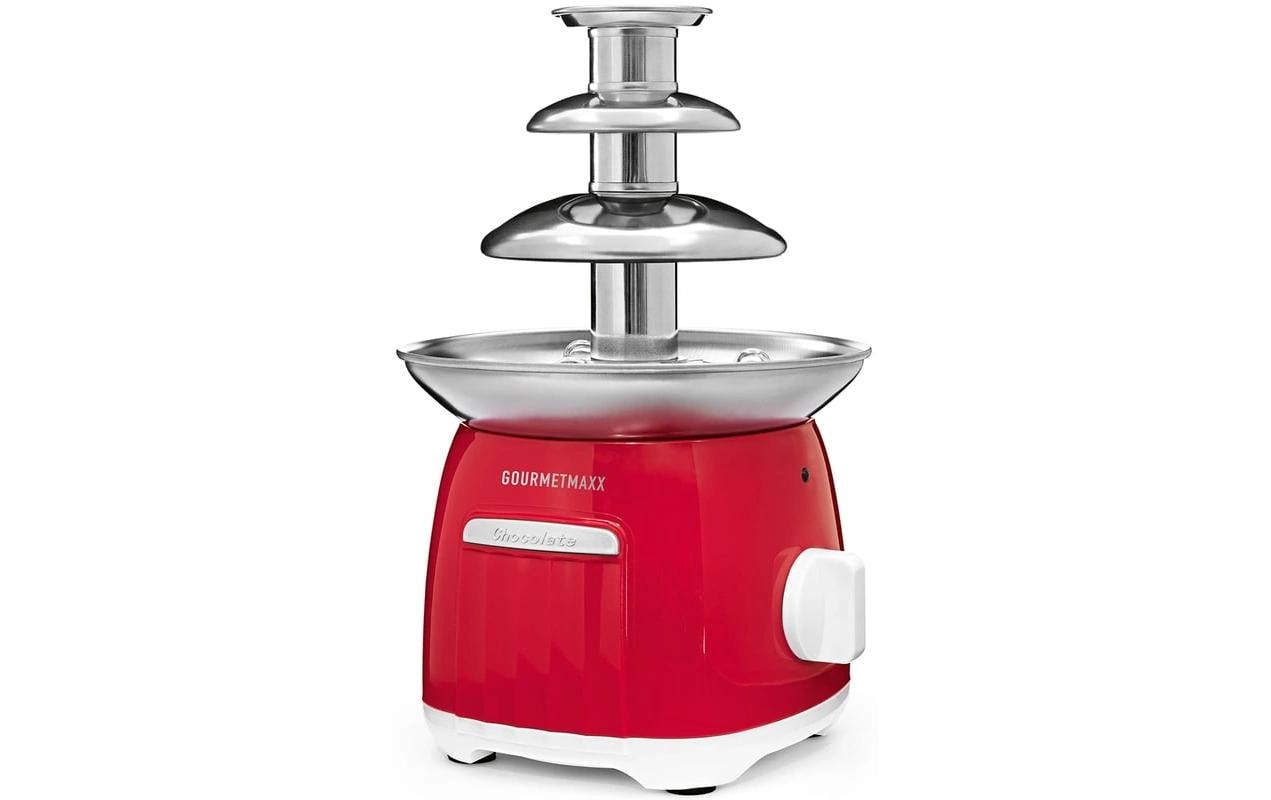GOURMETmaxx GOURMETmaxx Schokoladenbrunnen 70W rot/weiss Retro Weiss
