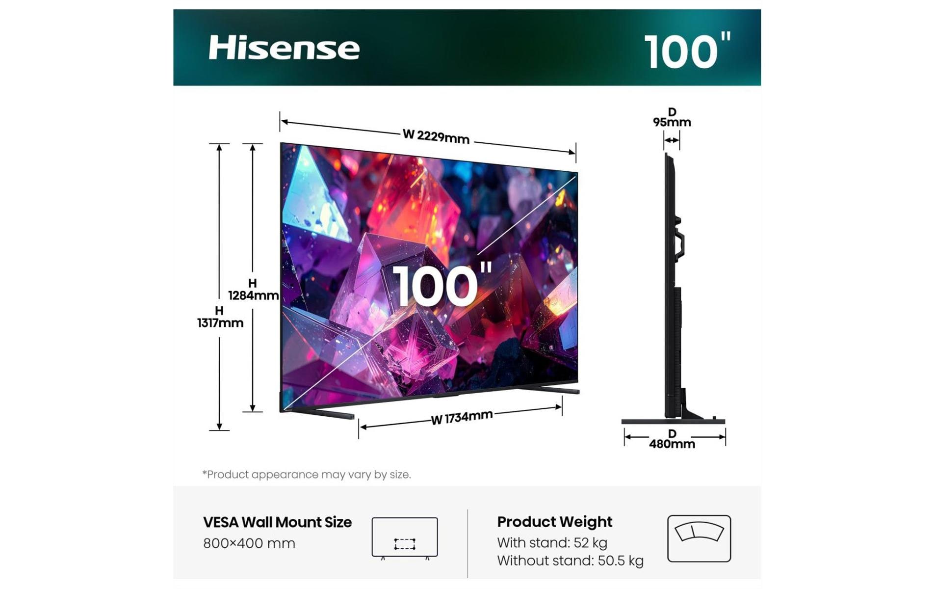 Hisense TV 100Q7S PRO 100, 3840 x 2160 (Ultra HD 4K), QLED