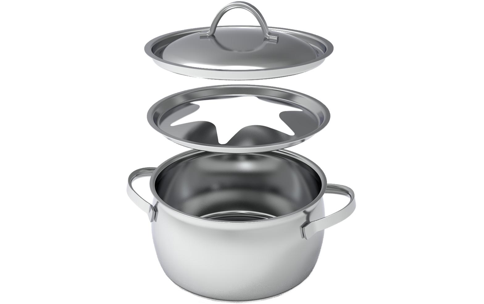 Stöckli Fondue-Topf Verbier Silber