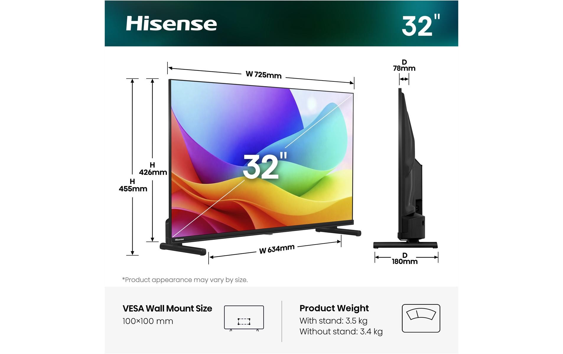 Hisense TV 32A5DS 32, 1920 x 1080 (Full HD), QLED