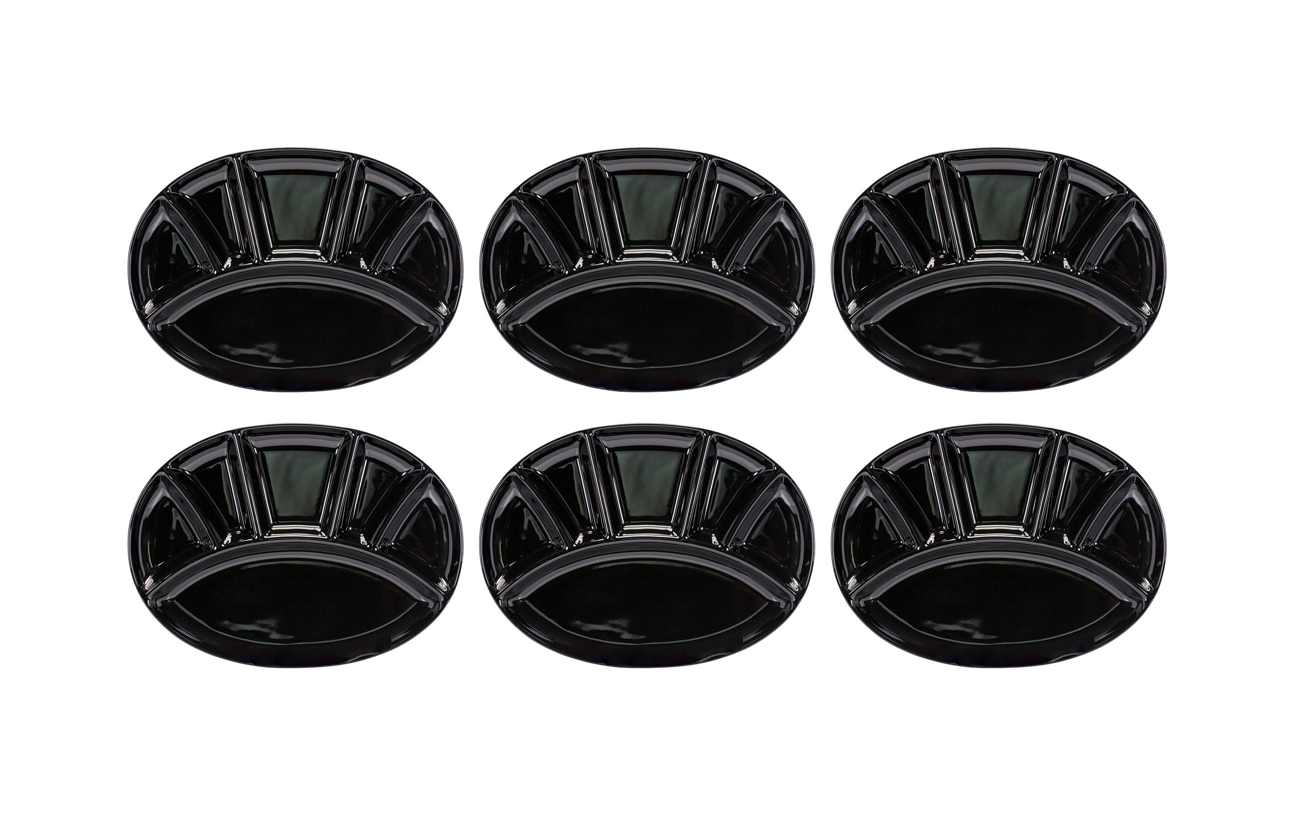 Kadastar Fondue-Teller oval Schwarz