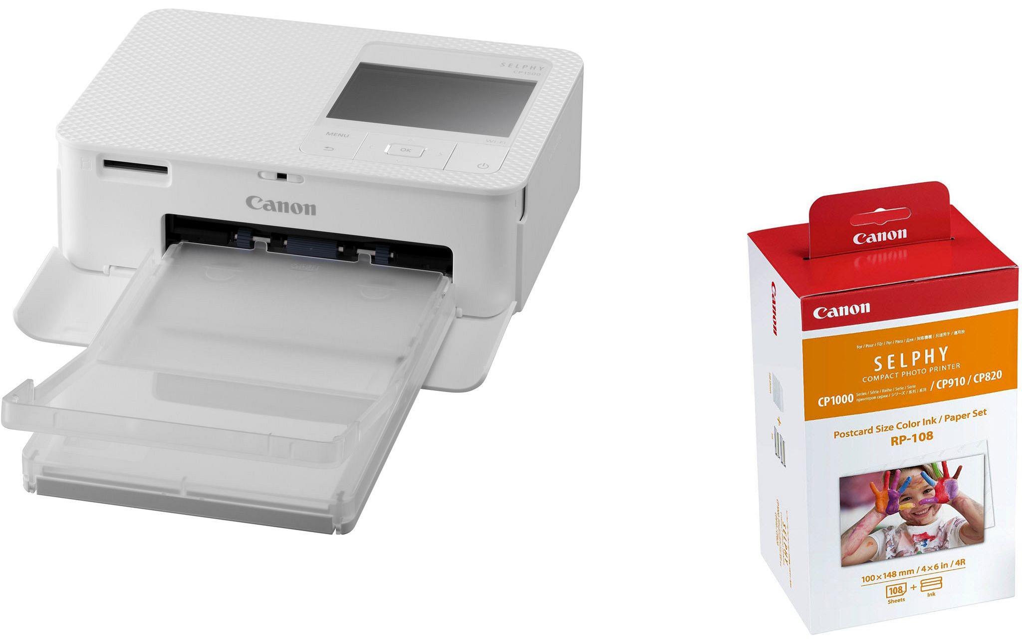Canon Fotodrucker Selphy CP1500 Weiss inkl. Papier und Tinte Canon Fotodrucker Selphy CP1500 Weiss inkl. Papier und Tinte