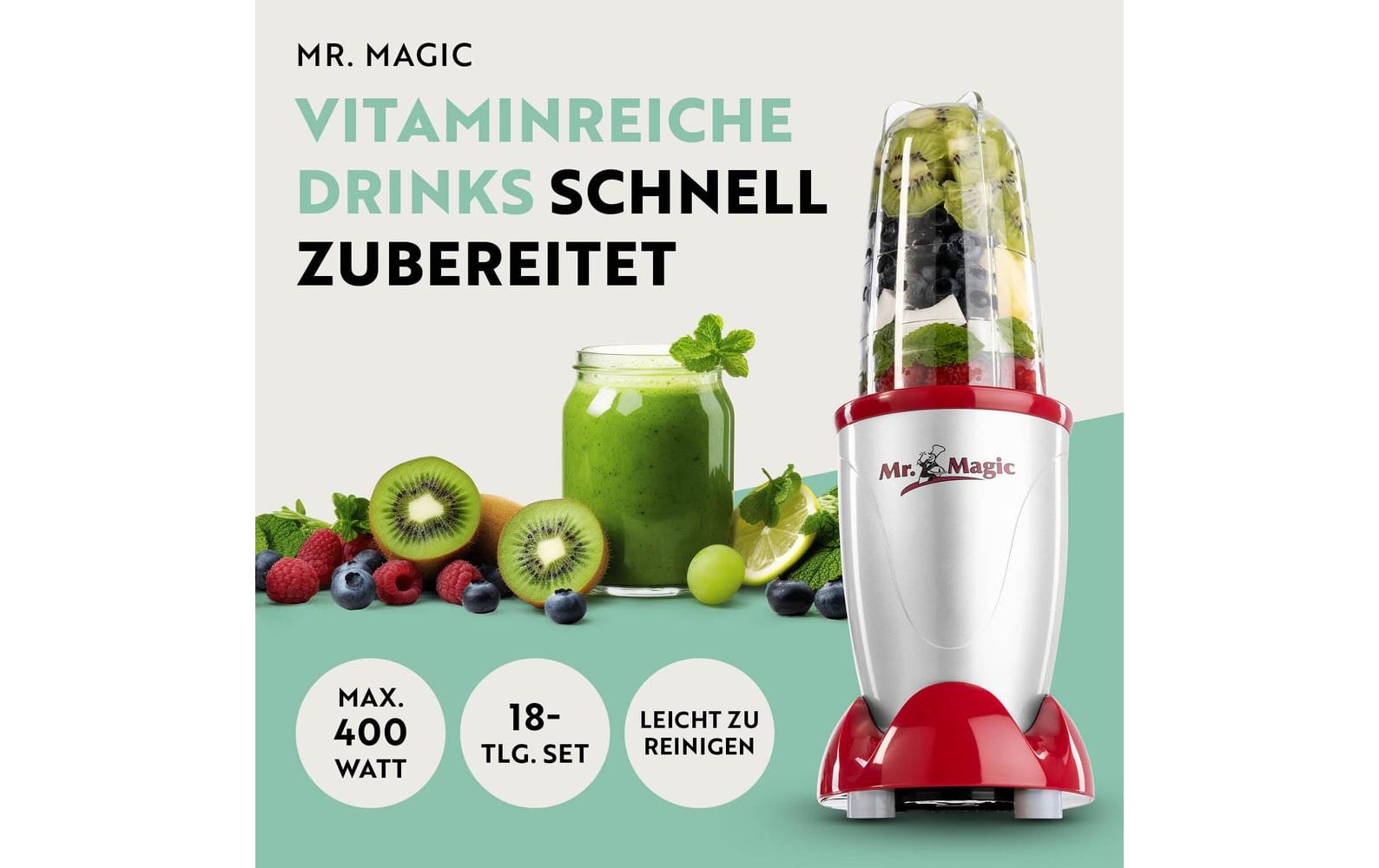 GOURMETmaxx Smoothie Maker Mr. Magic Rot/Silber
