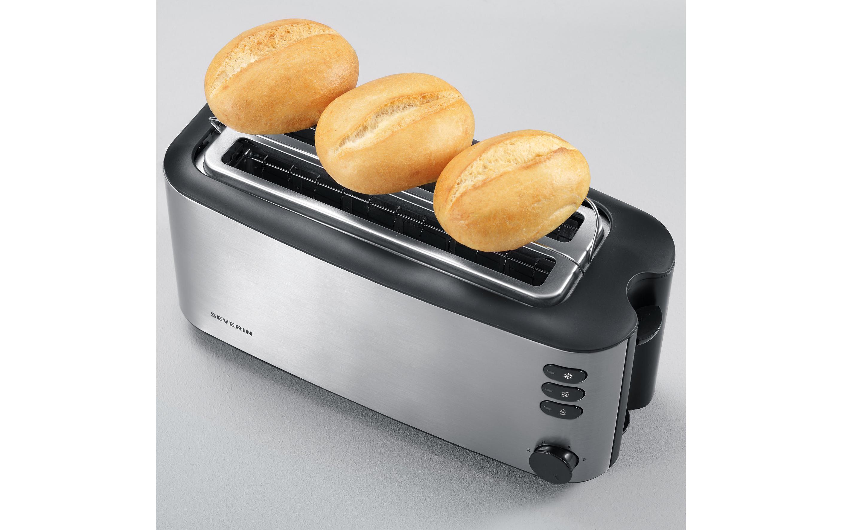 Severin Toaster Automatik-Langschlitz 2509 Silber/Schwarz