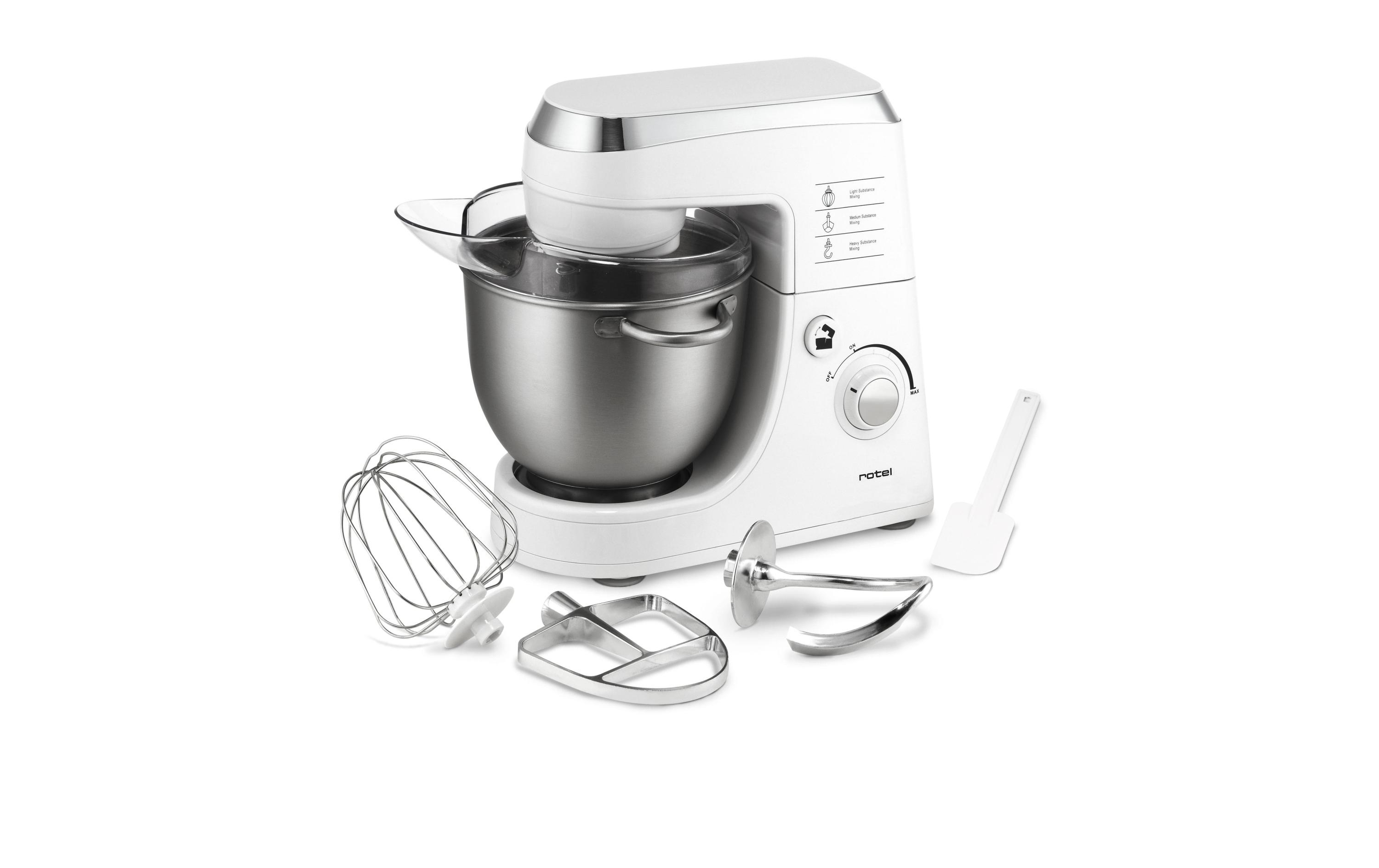 Rotel Küchenmaschine Power Mix 441 Weiss/Silber