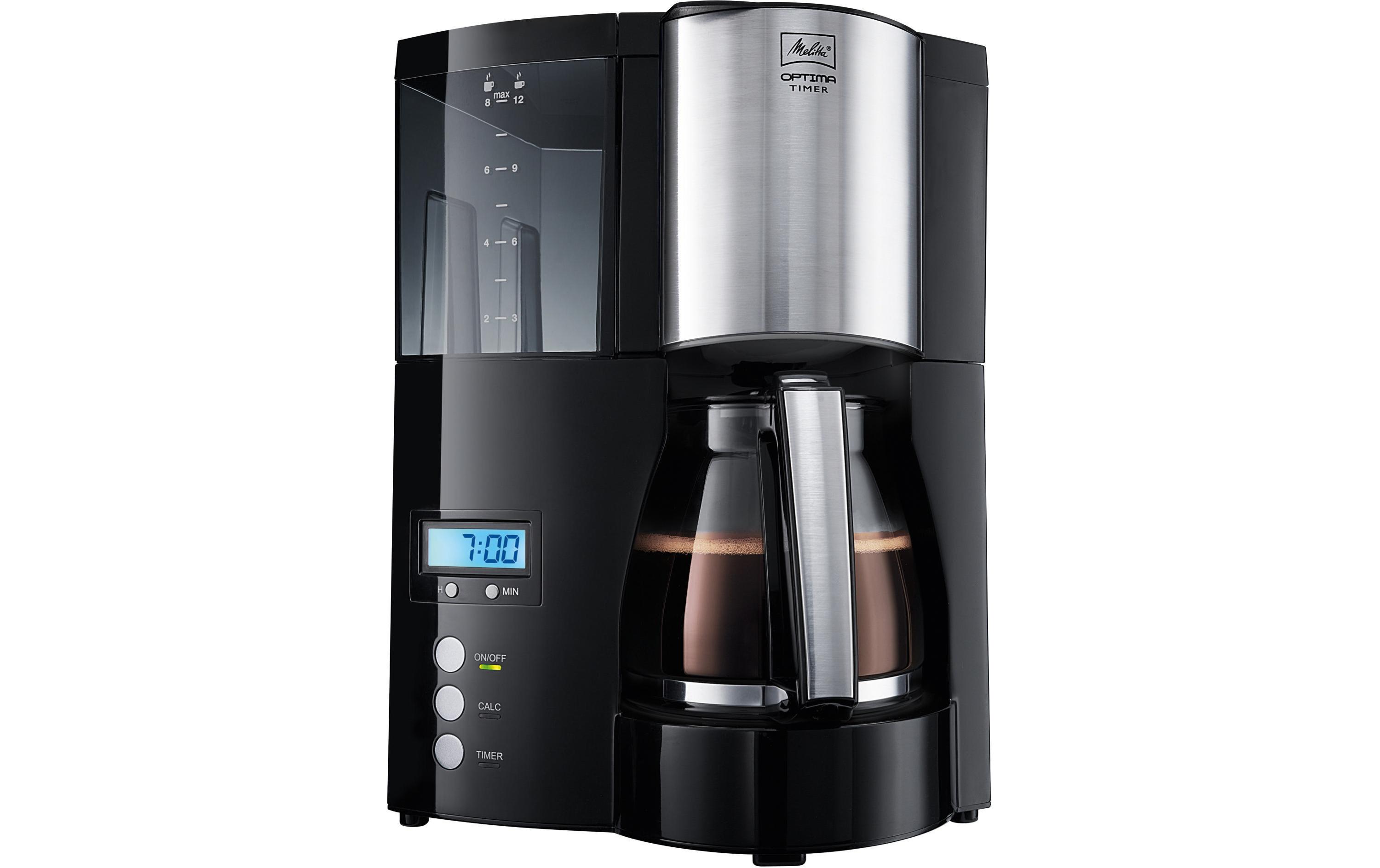 Melitta Filterkaffeemaschine Optima Timer Schwarz/Silber Melitta Filterkaffeemaschine Optima Timer Schwarz/Silber