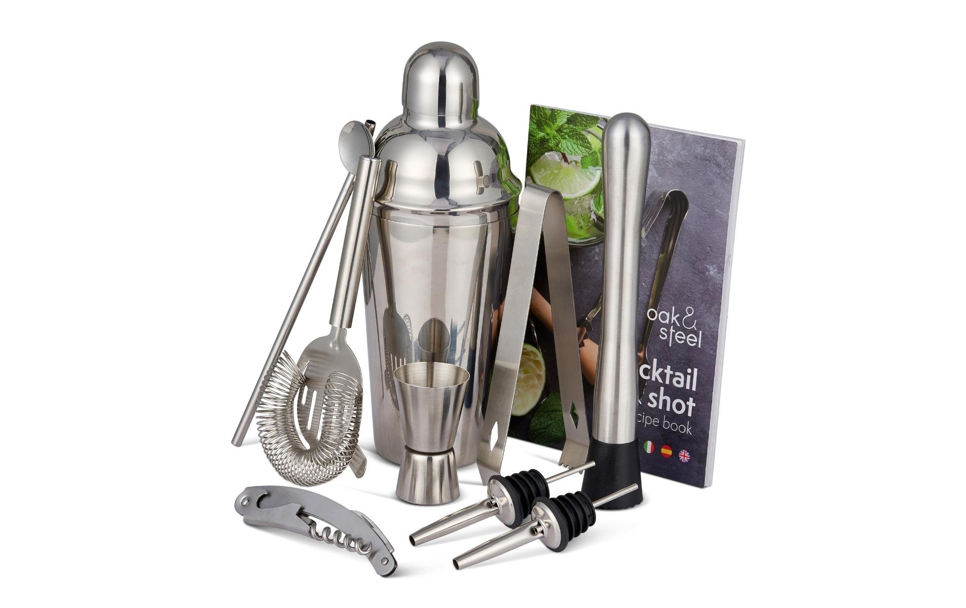 Oak & Steel Cocktail-Set 10-teilig 0.6 l, Silber