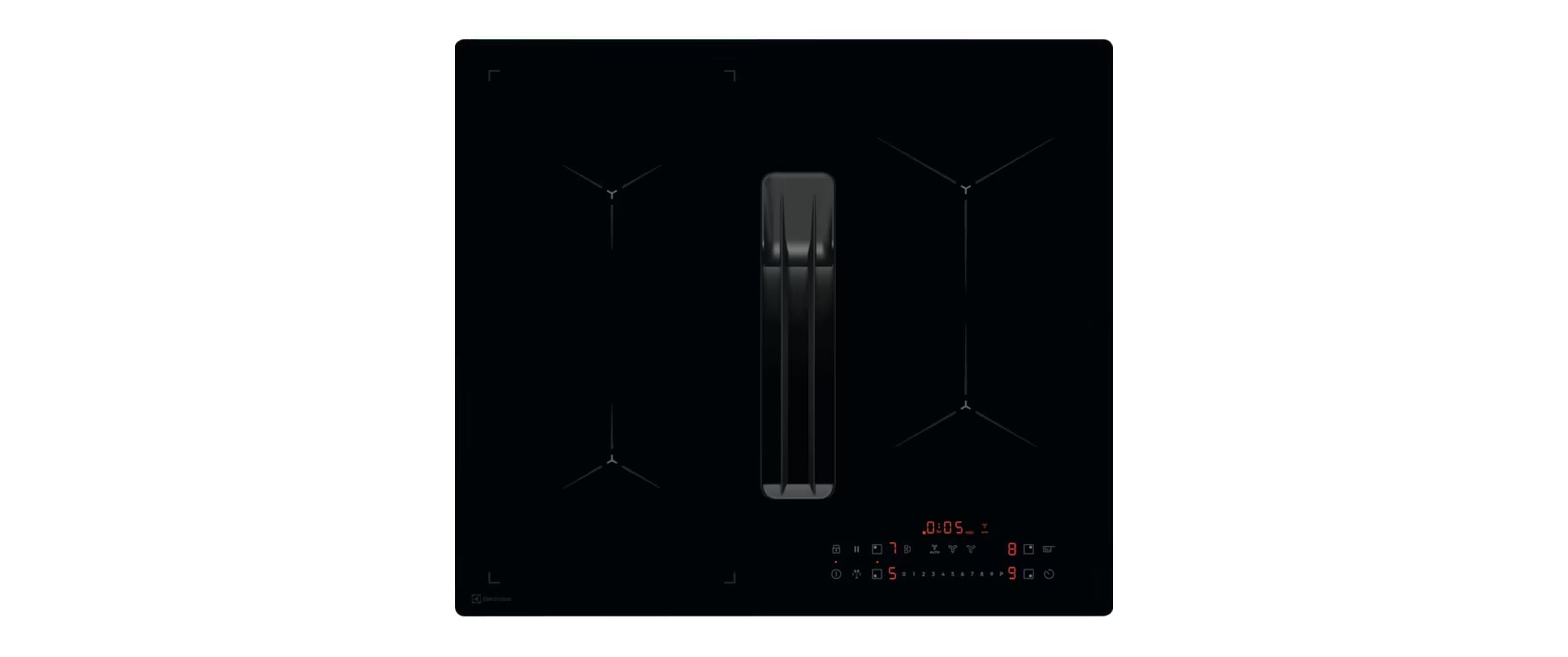 Electrolux DML5825UO Induktionskochfeld mit Dunstabzug 58 cm Schwarz