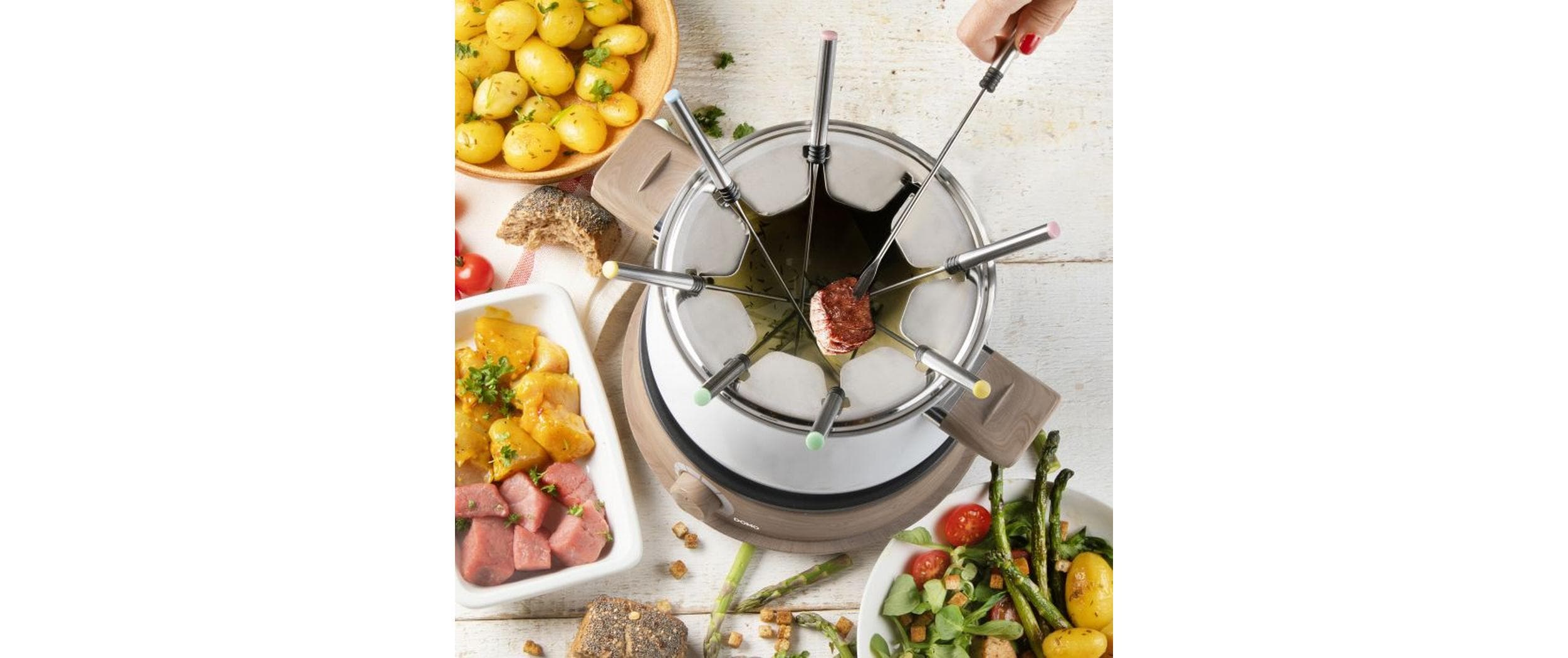 Domo Fondue-Bar DO736F 10 Teile, Weiss