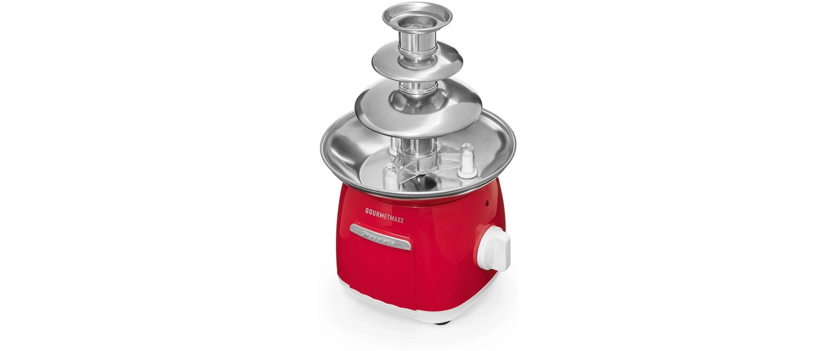 GOURMETmaxx GOURMETmaxx Schokoladenbrunnen 70W rot/weiss Retro Weiss