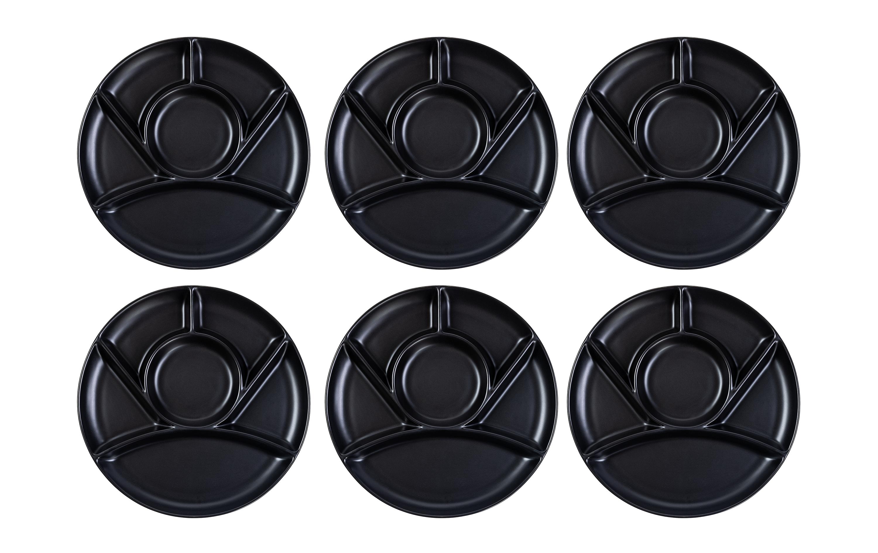 COCON Fondueteller 6 Stück Schwarz matt