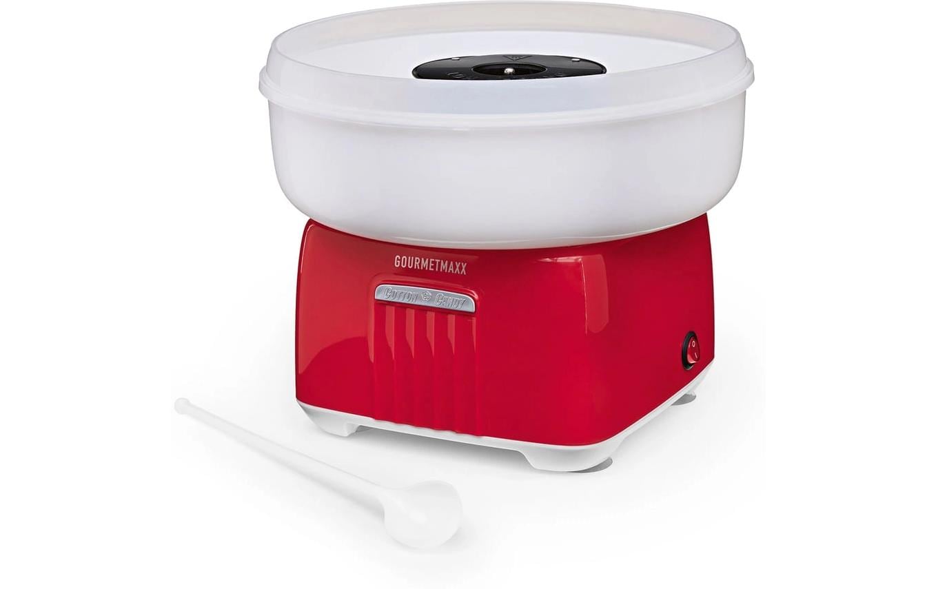 GOURMETmaxx Zuckerwatte-Maschine 500W rot/weiss Retro + CH-Stecker