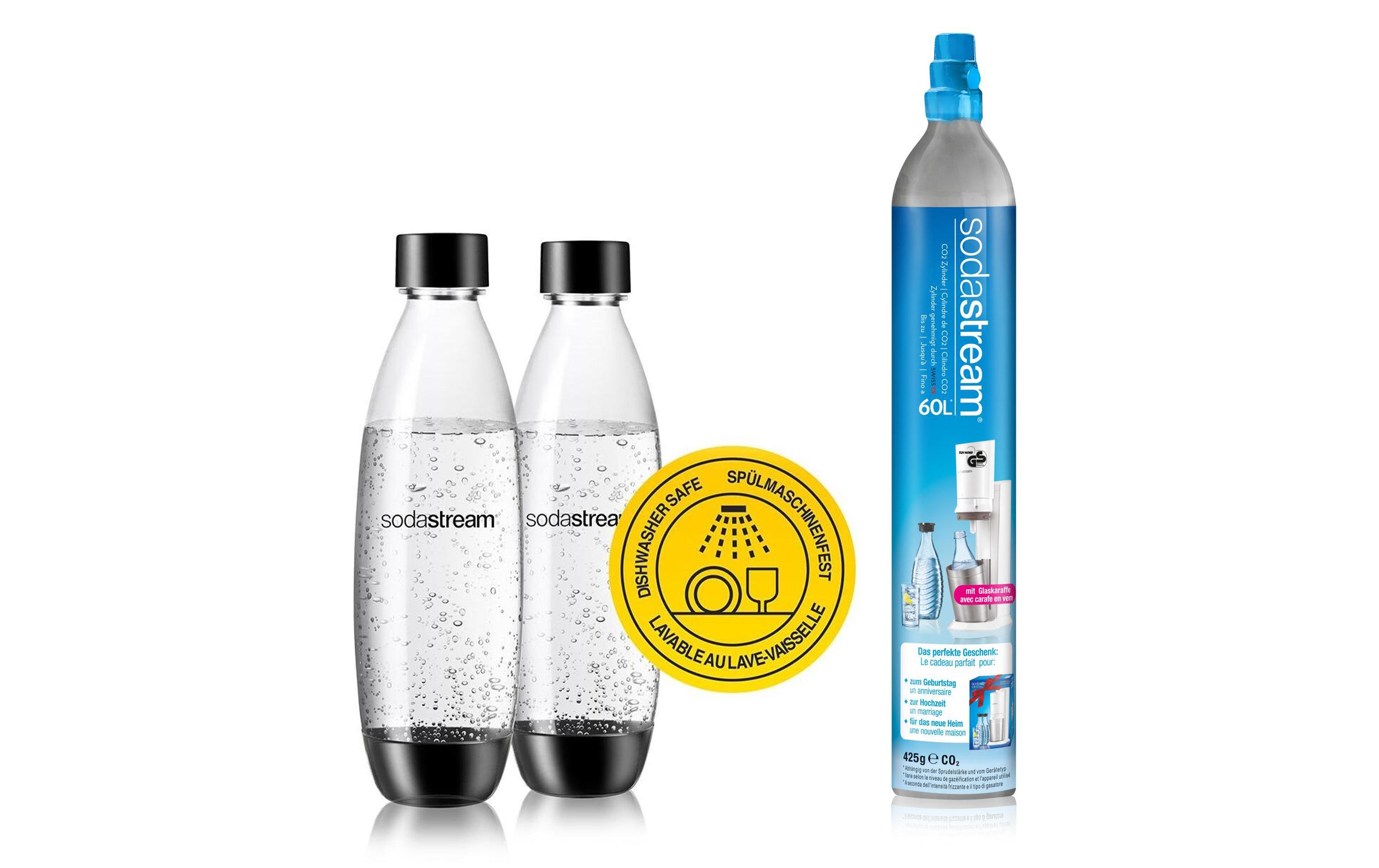 Sodastream Set mit 2 Flaschen und CO₂-Zylinder
