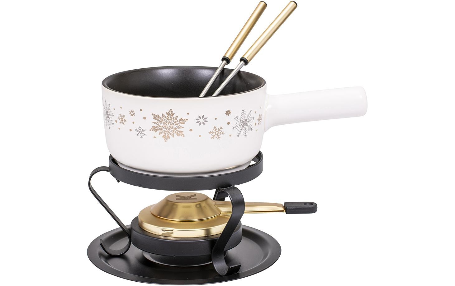 Kadastar Käsefondue-Set Sparkling Winter E16 5 Teile, Schwarz/Weiss Kadastar Käsefondue-Set Sparkling Winter E16 5 Teile, Schwarz/Weiss