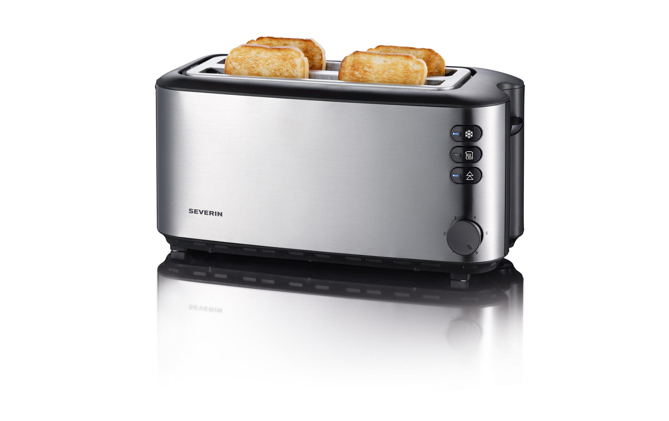 Severin Toaster Automatik-Langschlitz 2509 Silber/Schwarz